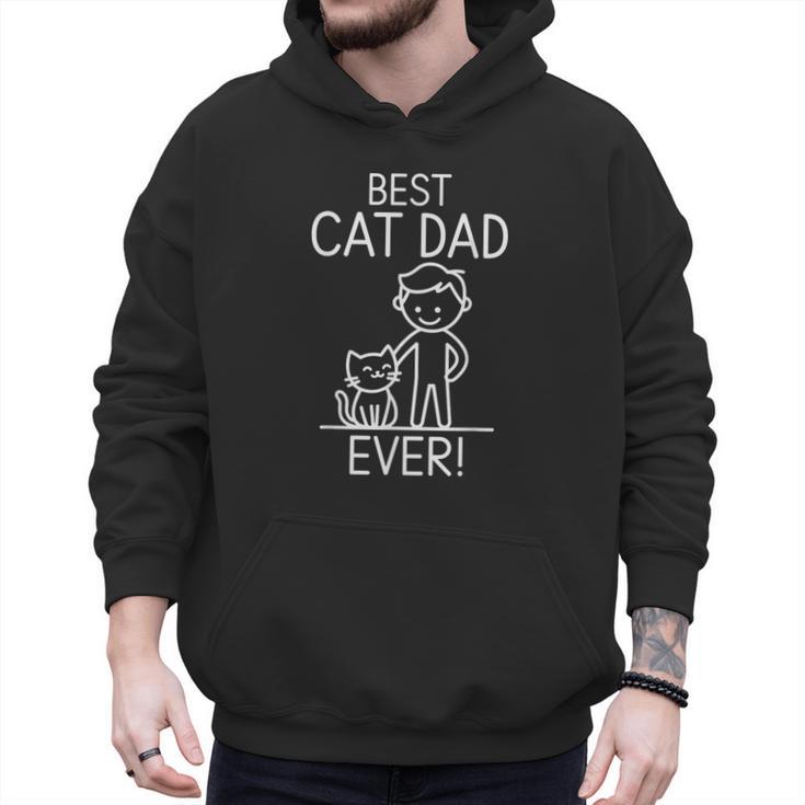 Best Cat Dad Ever Fun Line Art Illustration Men Hoodie
