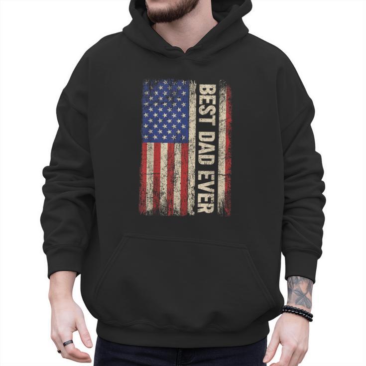 Best Dad Ever US American Flag For Father's Day Men Men Hoodie