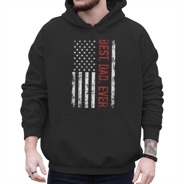 Best Dad Ever US American Flag Gift For Father's Day Short Sleeve Men Hoodie