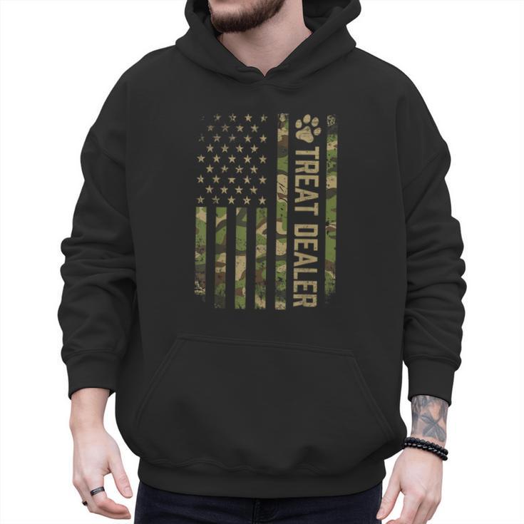 Camo Cat Treat Dealer American Flag US Cat Dad 4th Of July For Men Women Men Hoodie