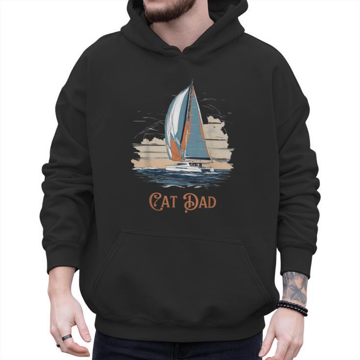 Cat Dad  Vintage Catamaran Sailing Men Hoodie