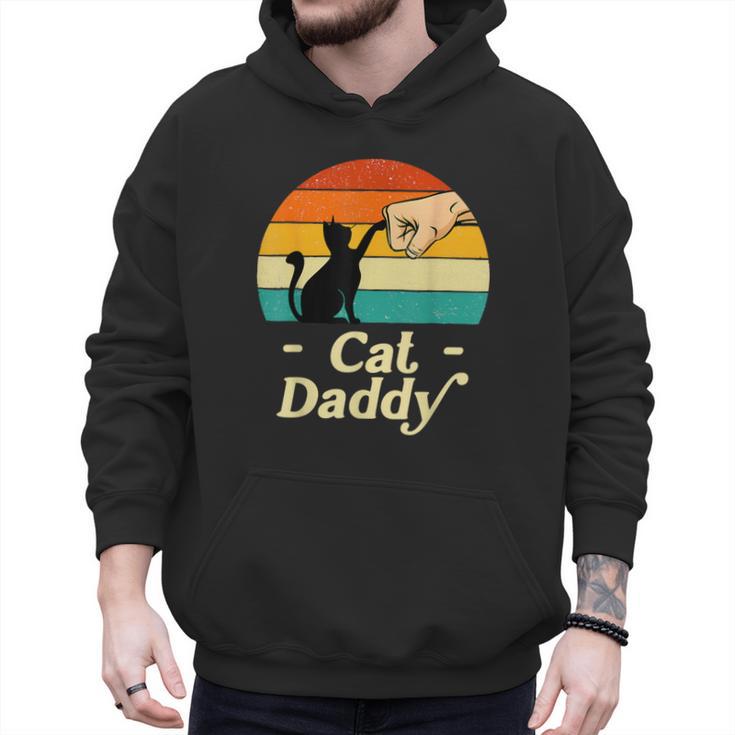 Cat Daddy Vintage Cat Lover Cat Dad Fathers Day Men Hoodie