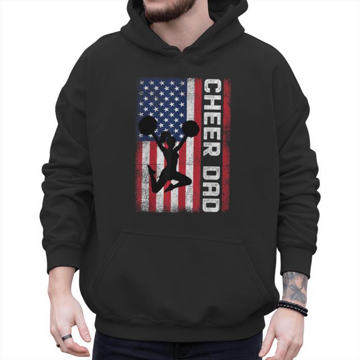 Cheer Dad American Flag Cheerleader Support Men Hoodie