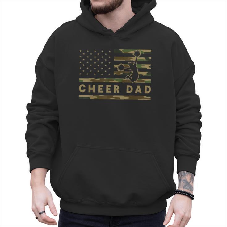 Cheer Dad Camo American Flag Cheerleader Supporter Men Hoodie