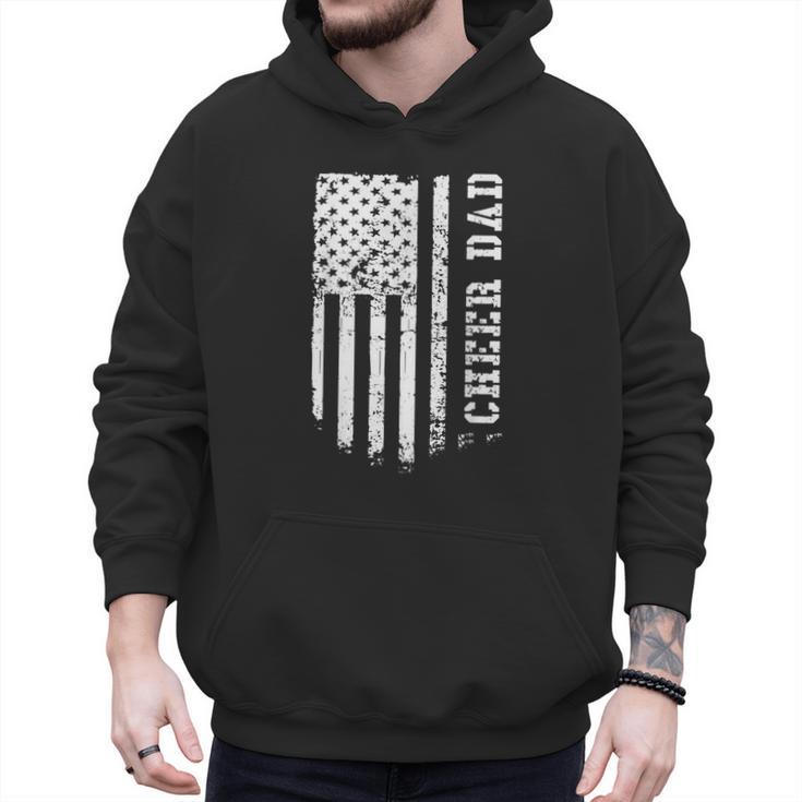 Cheer Dad Cheerleading American Flag Fathers Day Cheerleader Men Hoodie