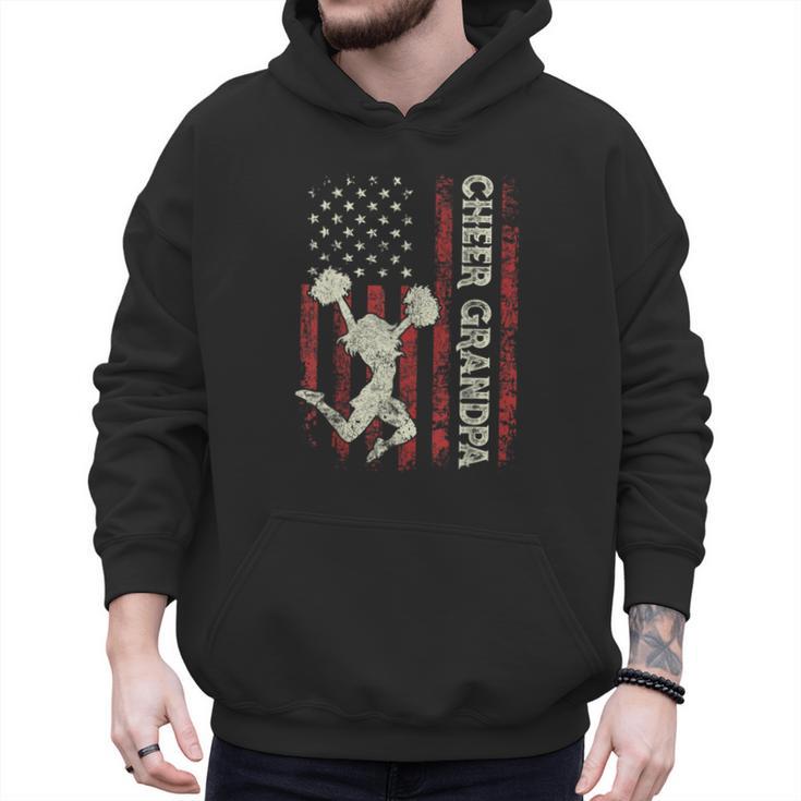 Cheer Grandpa US Flag Dad Patriotic Cheerleader Fathers Day Men Hoodie