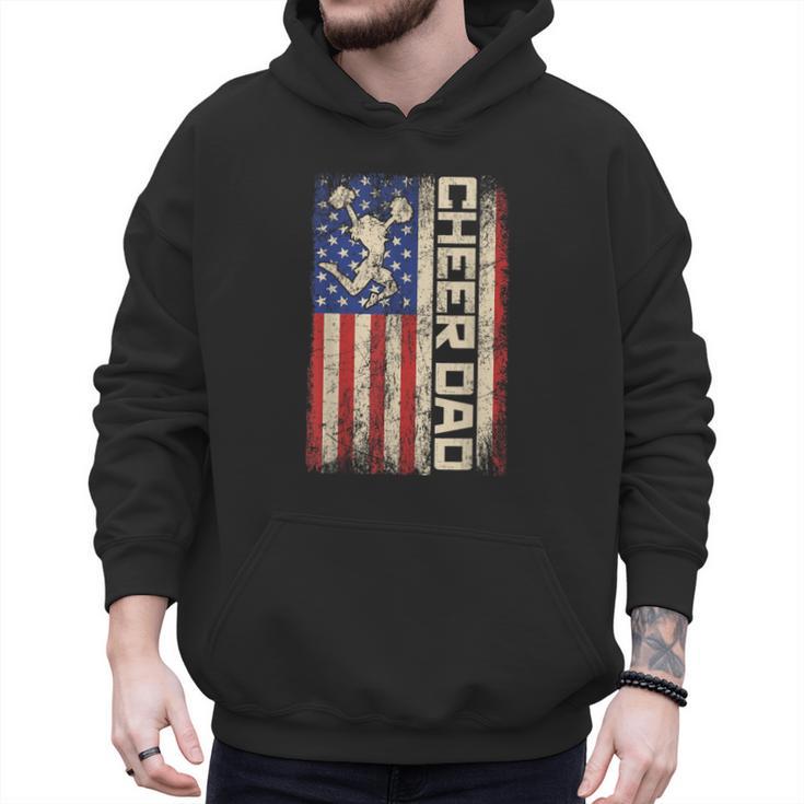Cheerleader Dad Cheer Dad American US Flag Father Team Men Hoodie
