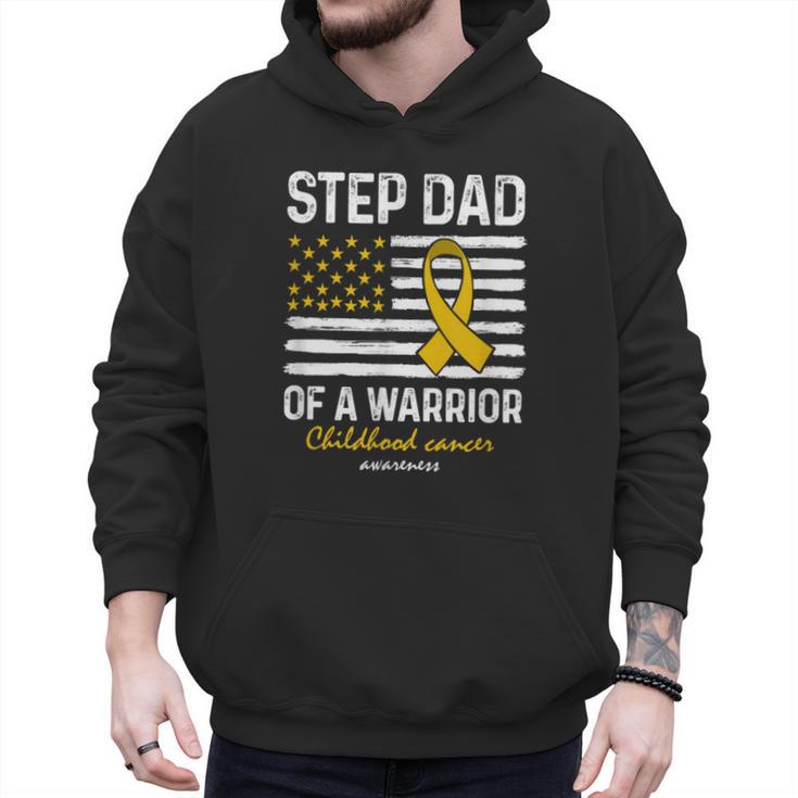 Childhood Cancer Survivor Support Step Dad Of A Warrior Men Hoodie