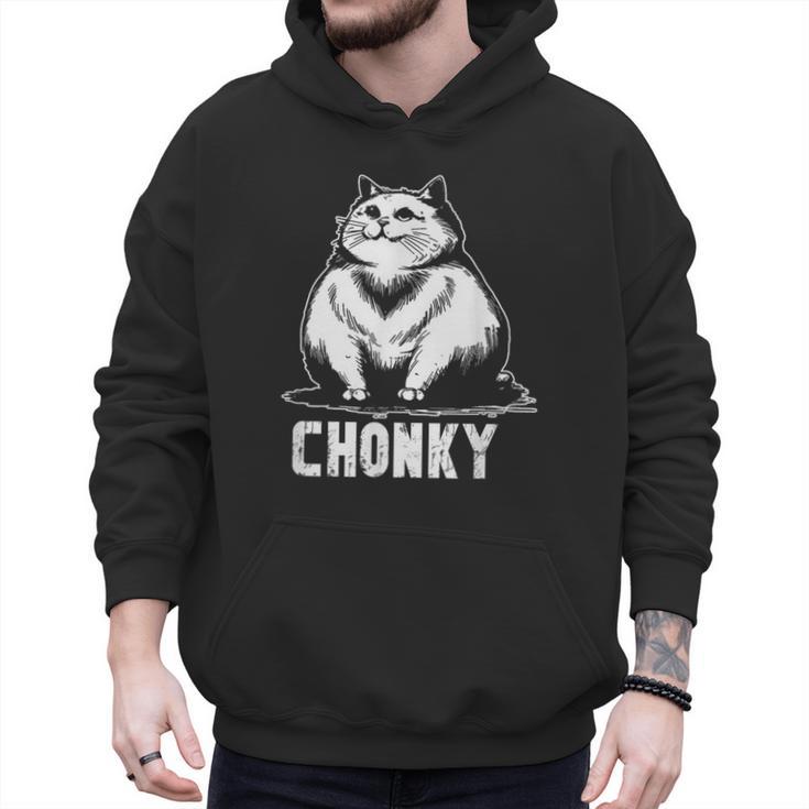 Chonk Fat And Hairy Cat Cats Kittens Dad Graphic Mom Funny Men Hoodie