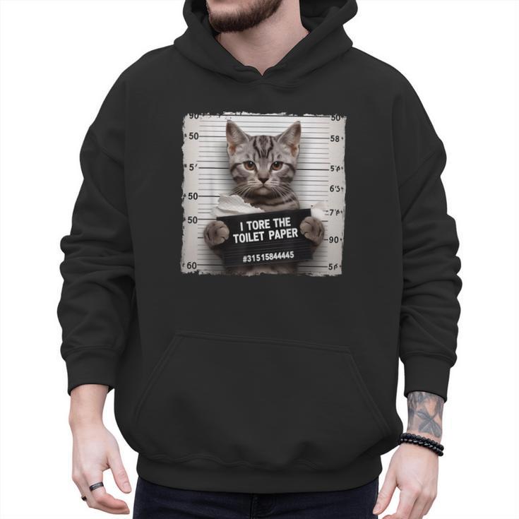 Cute Cat Mugshot Humorous Cat For Cats Lover Cat Mom Cat Dad Men Hoodie