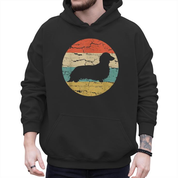 Dachshund Long Haired Dog Vintage Mom Dad Retro Men Hoodie