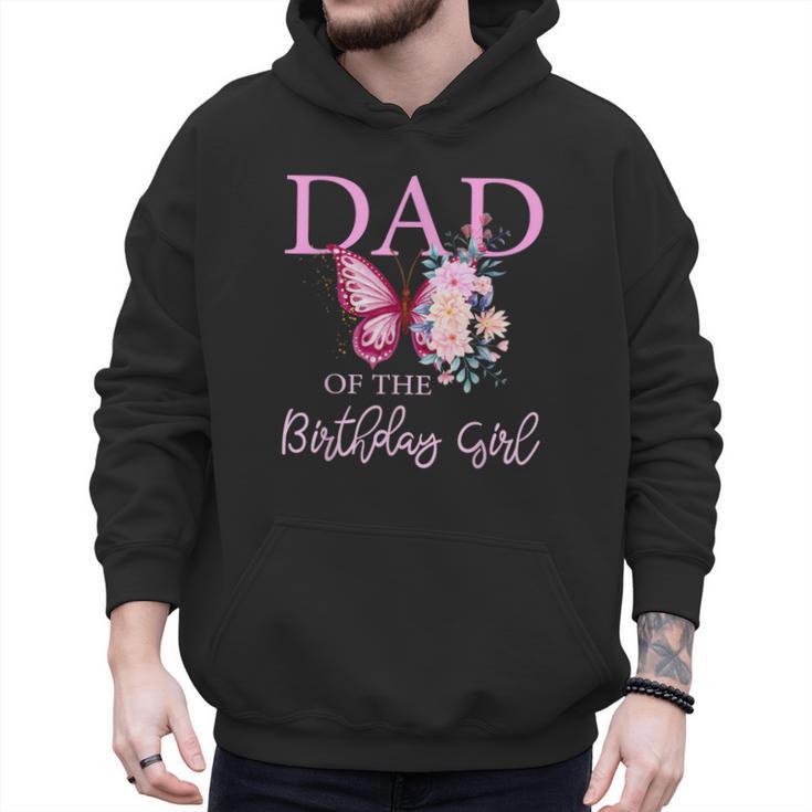 Dad 1st First Birthday Matching Family Butterfly Floral Men Hoodie