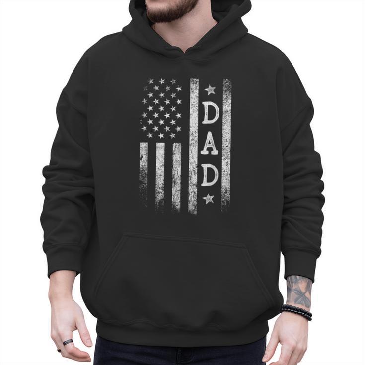 Dad American Flag Dad Patriotic Father's Day Men Hoodie