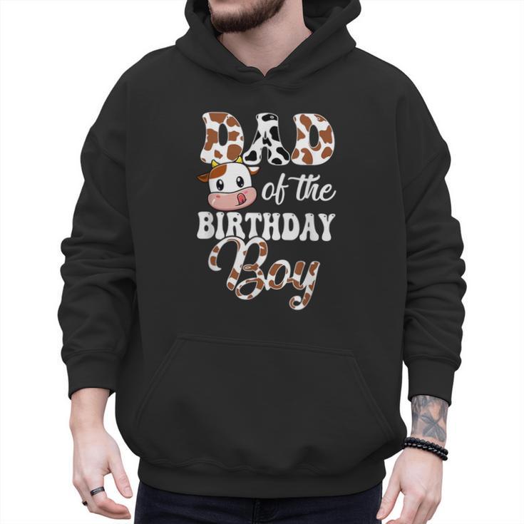 Dad Of The Birthday Boy Cow Farm 1St Birthday Boy Men Hoodie