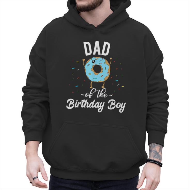 Dad Of The Birthday Boy Donut Theme Party Blue Father Men Hoodie