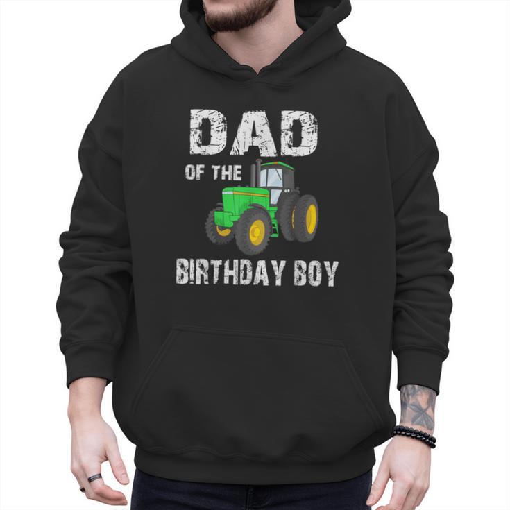 Dad Of The Birthday Boy Vintage Farm Tractor Party Family Men Hoodie