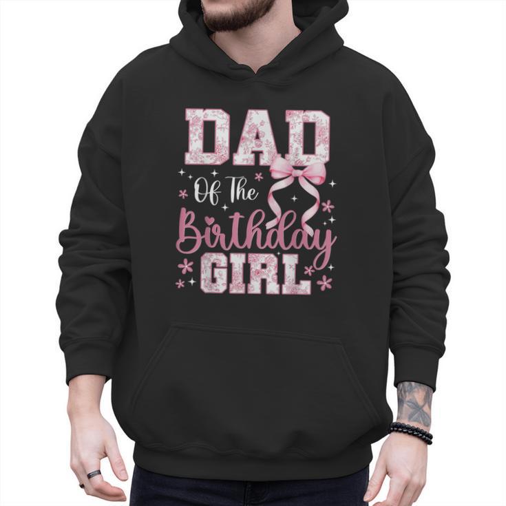 Dad Of The Birthday Girl Pink Bow Flower Birthday Girl Men Hoodie