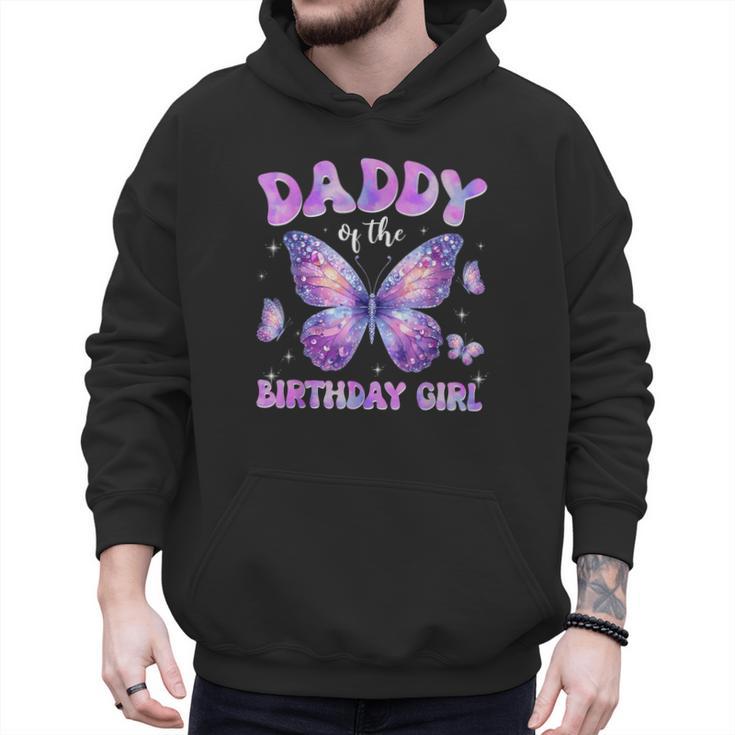 Dad Of The Birthday Girl Tie Dye Butterfly Birthday Family Men Hoodie
