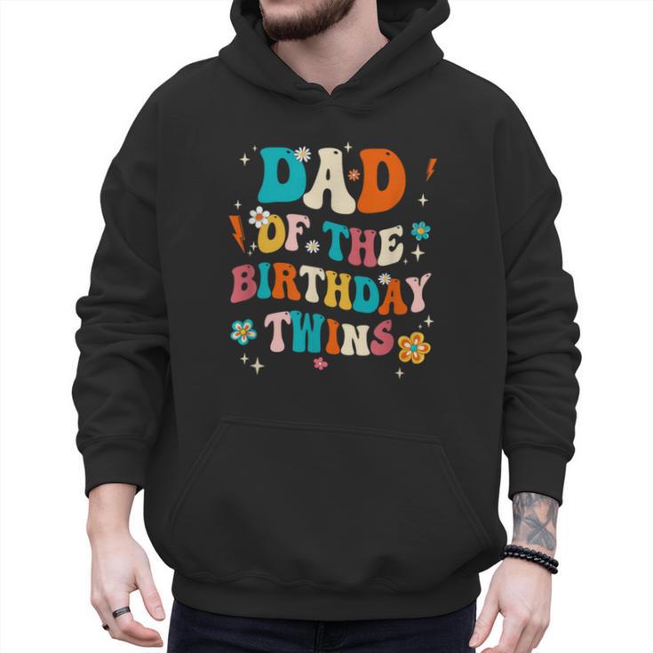 Dad Of The Birthday Twins Boys Girls Party Retro Bday Men Hoodie
