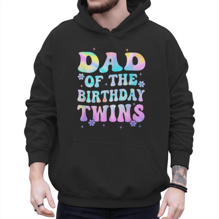 Dad Of The Birthday Twins Girls Kids Party Retro Bday Men Hoodie