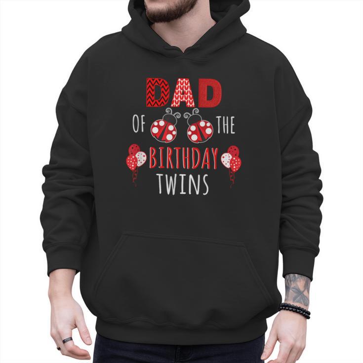 Dad Of The Birthday Twins Ladybug Birthday Family Matching Men Hoodie