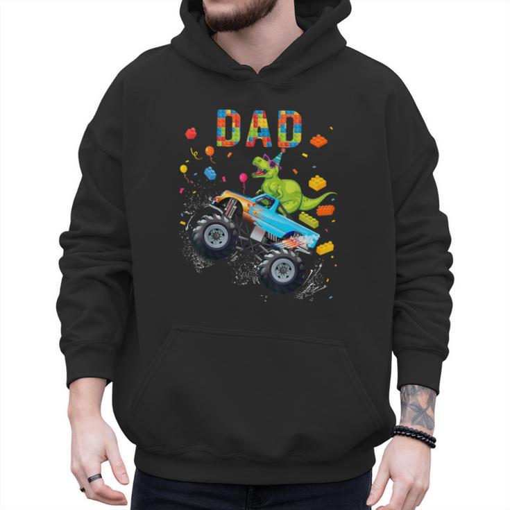 Dad Building Blocks Monster Truck Dinosaur Birthday Men Hoodie