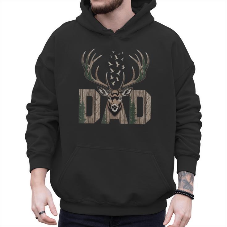 Dad Deer Hunting Camo Father Hunters Buck Camouflage Nature Men Hoodie