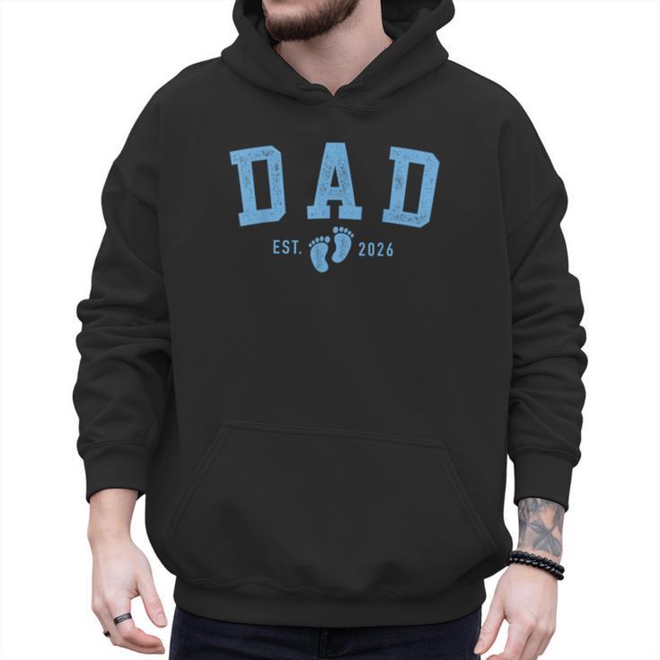 Dad Est 2026 Blue Baby Feet First Time Boy Daddy Men Hoodie