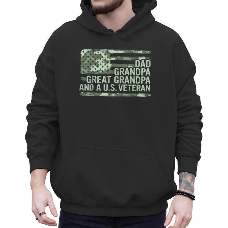 Dad Grandpa Great Grandpa Veteran Fathers Day Great Grandpa Men Hoodie