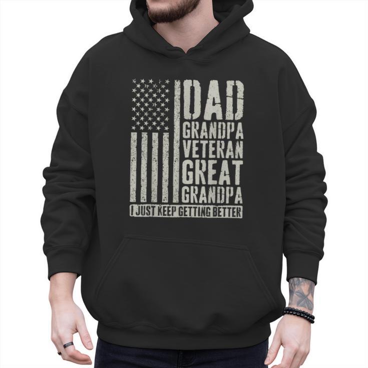 Dad Grandpa Veteran Great Grandpa Men Hoodie