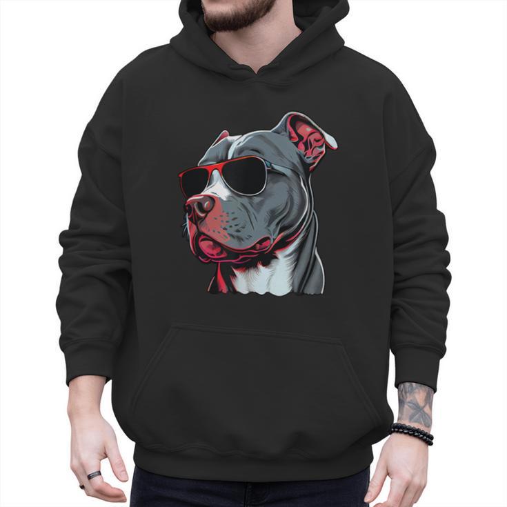 Dad Mom Cool Dog Sunglasses Pitbull Men Hoodie