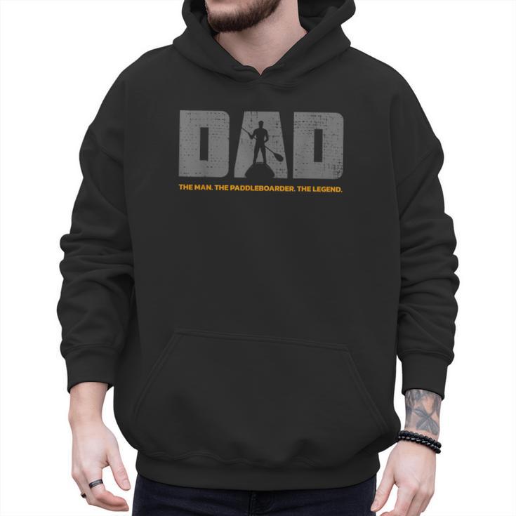 Dad Paddleboarder On SUP Paddle Board Dad Standup Paddling Men Hoodie