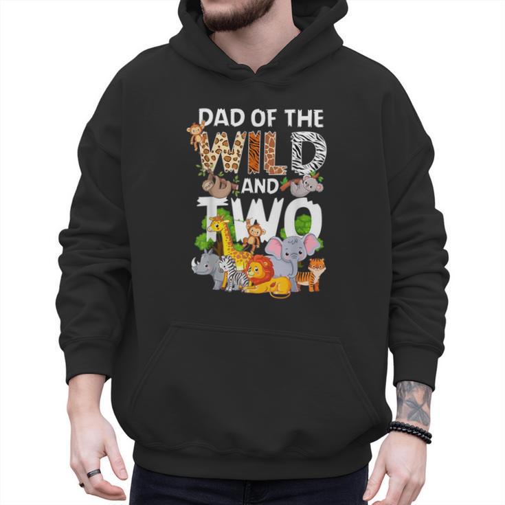 Dad Of The Wild Two Zoo 2nd Birthday Safari Jungle Animal Men Hoodie