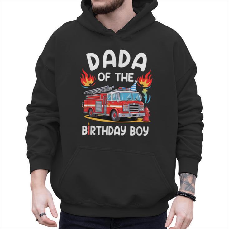 Dada Of The Birthday Boy Fire Truck Firefighter 1St Party Men Hoodie