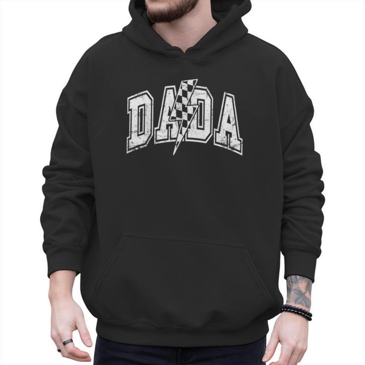 Dada Lightning Bolt Checkered Varsity Dad Men Father's Day Men Hoodie