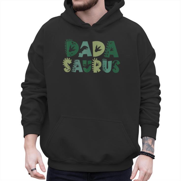 Dada Saurus Dad Dinosaur Three Rex Birthday Boy Girl Family Men Hoodie