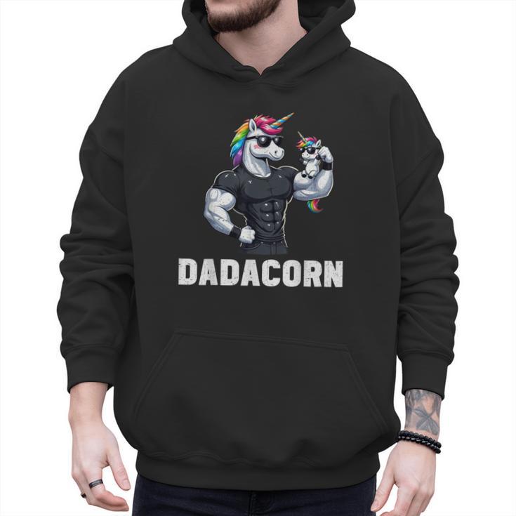 Dadacorn Unicorn Dad Papa Father's Day Daughter Men Hoodie