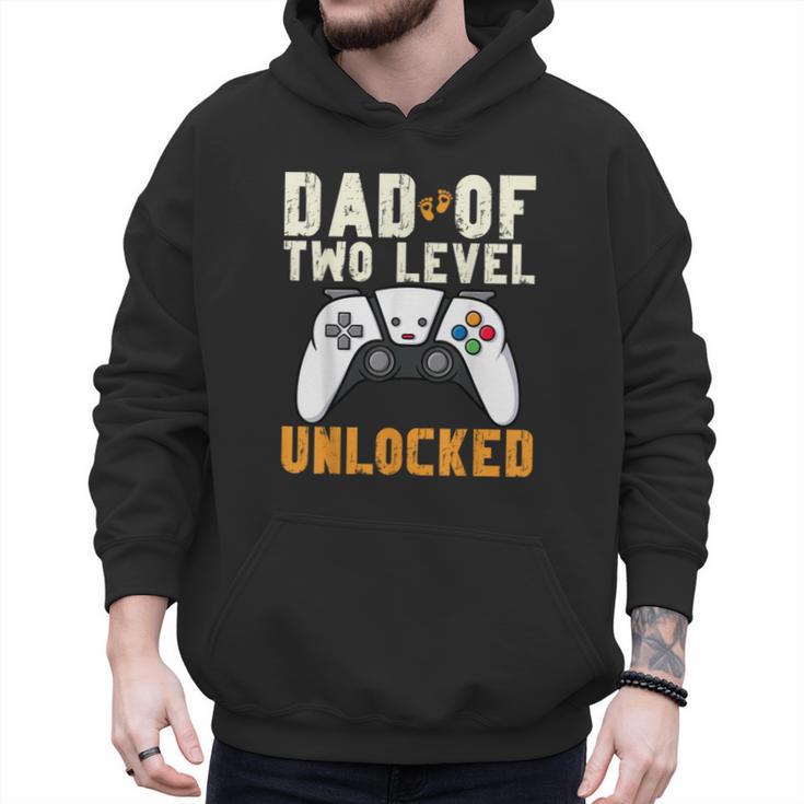 Daddy Again Leveled Up To Dad Of 2 Gamer Dad Level Unlocked Men Hoodie