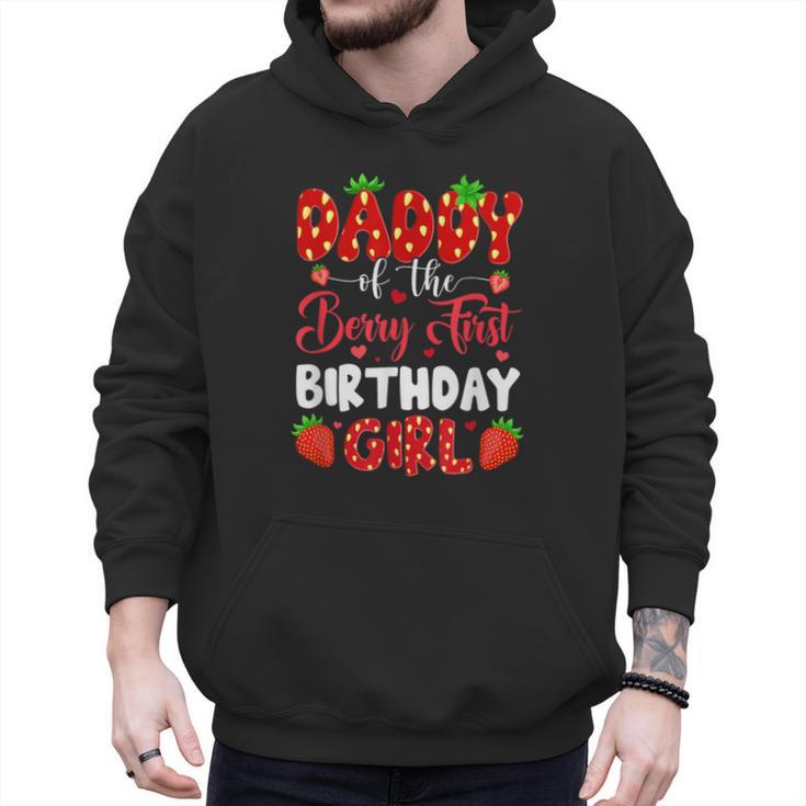 Daddy Of The Berry First Birthday Of Girl Strawberry Men Hoodie