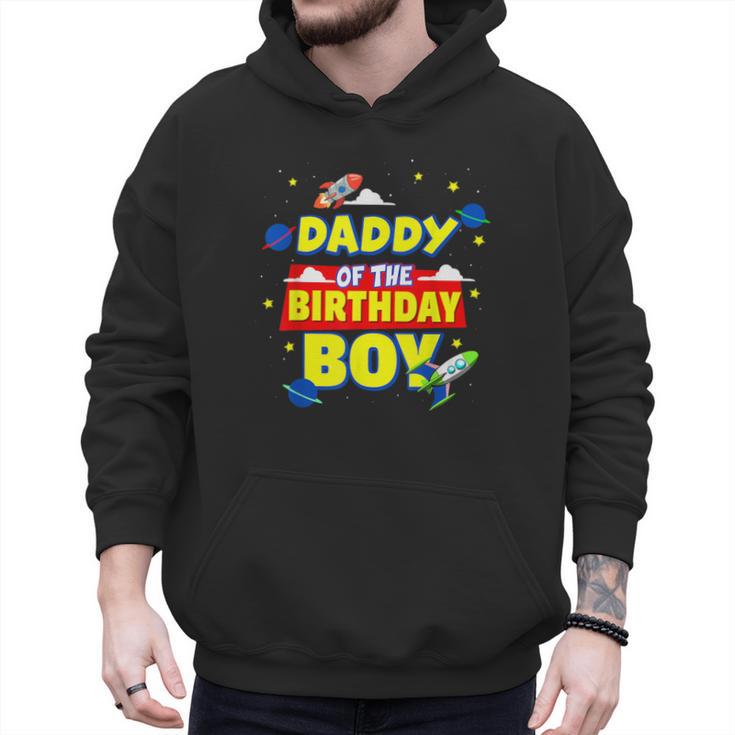 Daddy Of The Birthday Astronaut Boy Outer Space Theme Party Men Hoodie