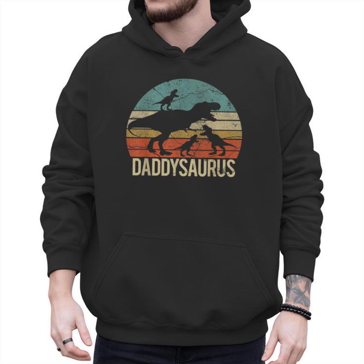 Daddy Dinosaur Daddysaurus 3 Three Kids Xmas Men Hoodie