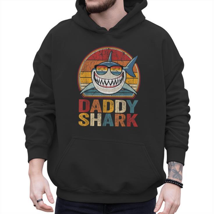 Daddy Shark Retro Shark Shirt Pajamas For Dad Dad Men Hoodie
