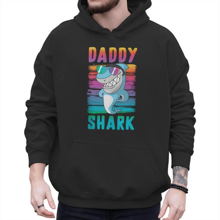 Daddy Shark Retro Vintage Dad Men Hoodie