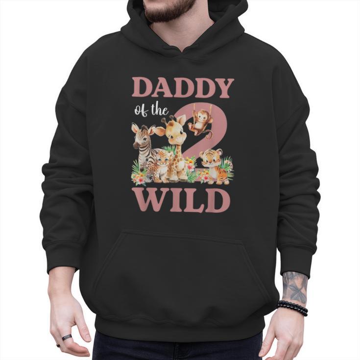 Daddy Of The Two Wild Zoo 2nd Birthday Safari Jungle Animal Men Hoodie