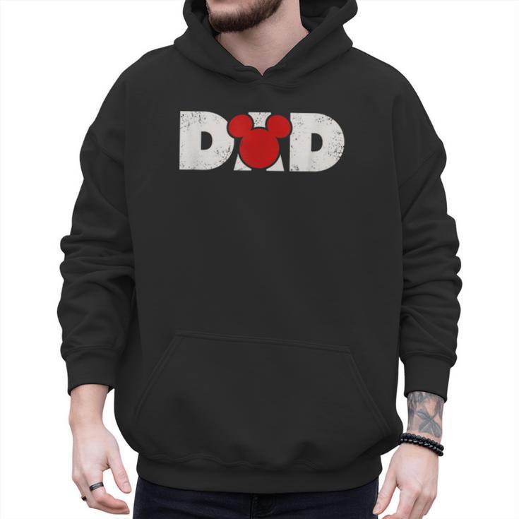 Disney Mickey And Friends Dad Mickey Distressed Text Logo Men Hoodie