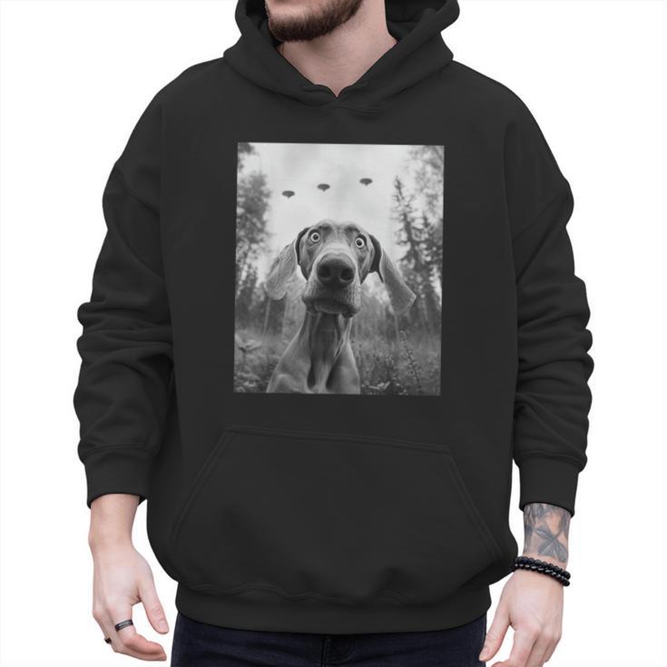 Dog Mom Dad Alien Selfie Weimaraner UFO For Men Women Men Hoodie