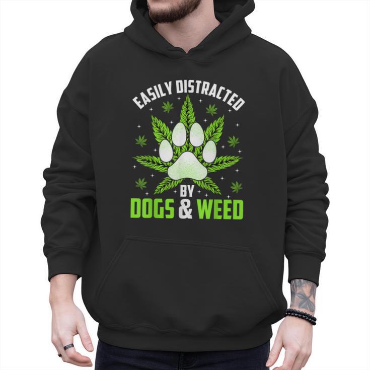 Dogs And Weed Dad Mom Dog Lover Cannabis Marijuana For Men Women Men Hoodie