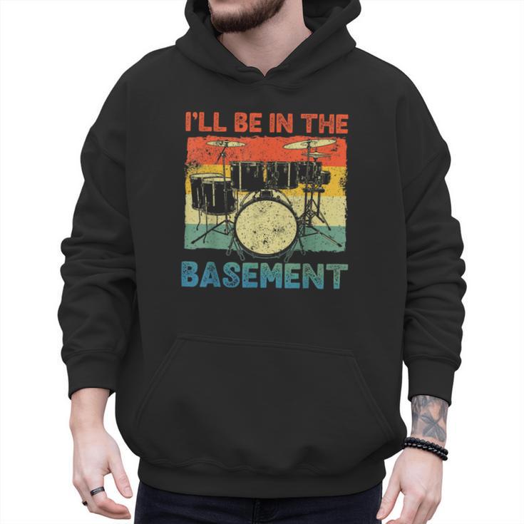 Drumming Basement Drum Set Drummer Rock Dad Grandpa Men Hoodie