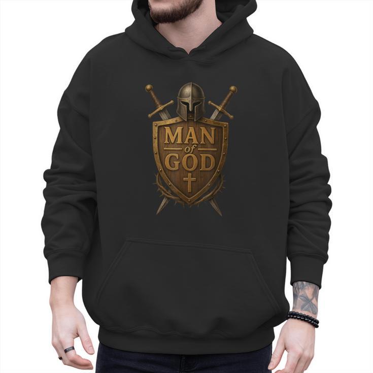 Faithful Warrior Man Of God Christian Men Knight Armor Dad Men Hoodie