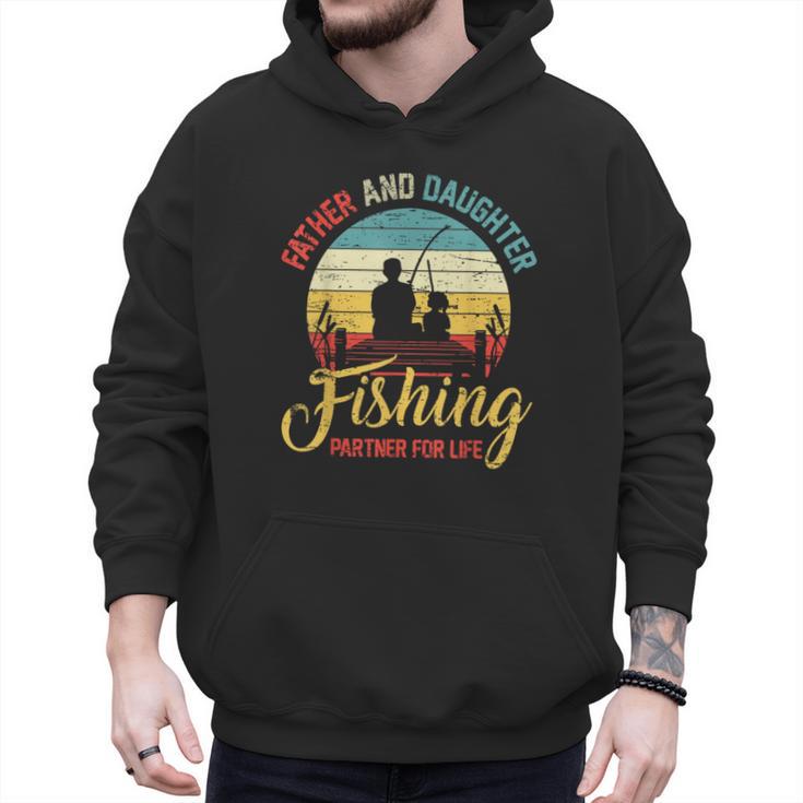 Father Daughter Fishing Partner For Life Retro Matching Dad Men Hoodie